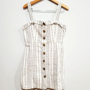Forever 21 Striped Tortoise Shell Buttons Dress size L